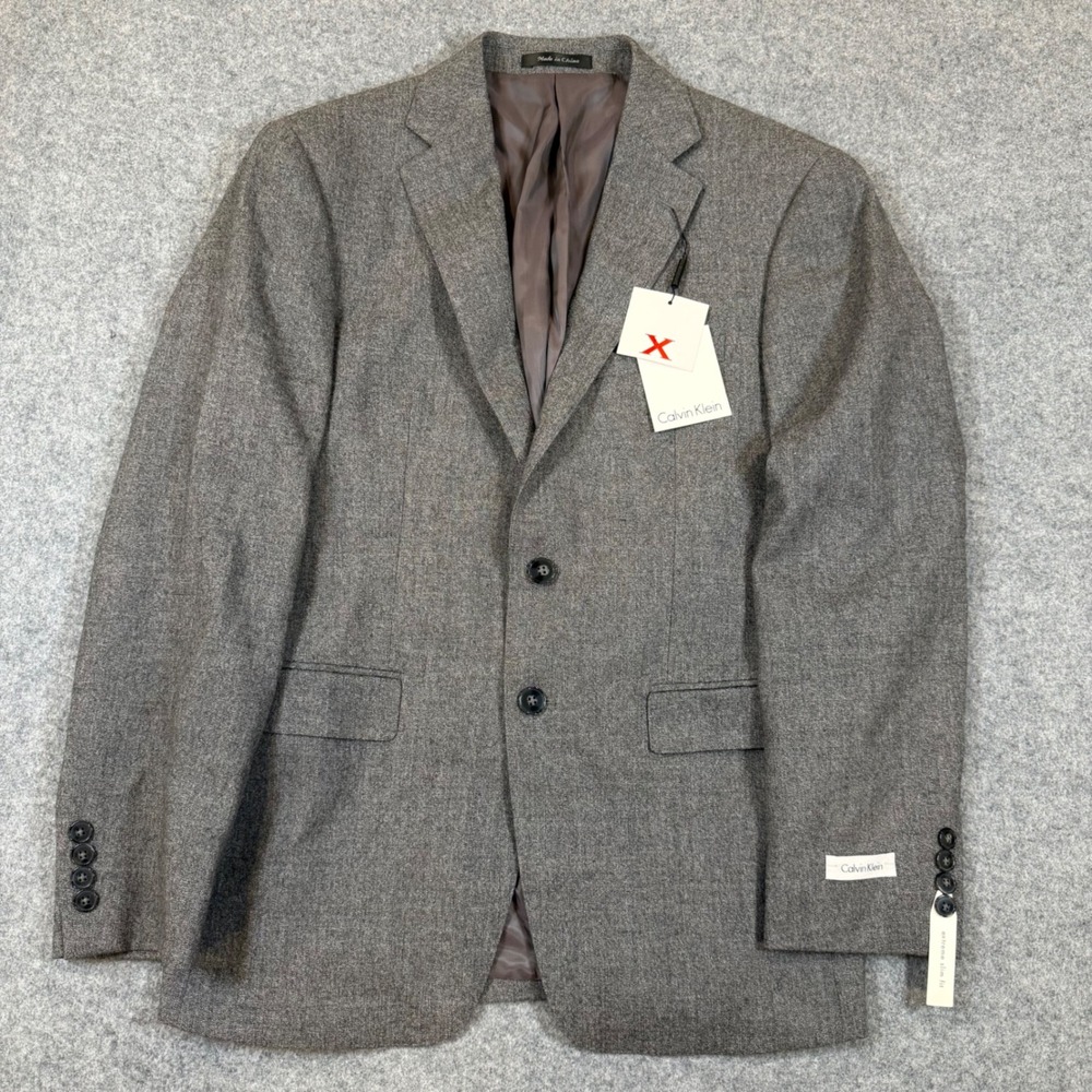 Calvin Klein X Extreme Slim Fit Gray Wool Blazer Sport Coat 38S NEW
